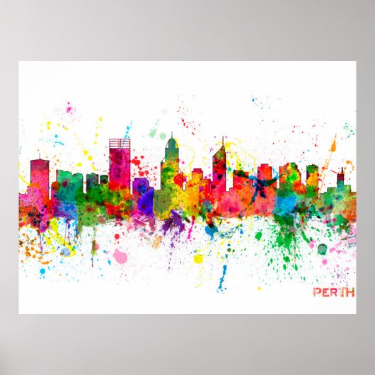 Perth Australia Skyline Poster (Voorkant)