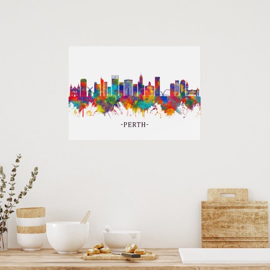 Perth Australia Skyline Poster (Keuken)