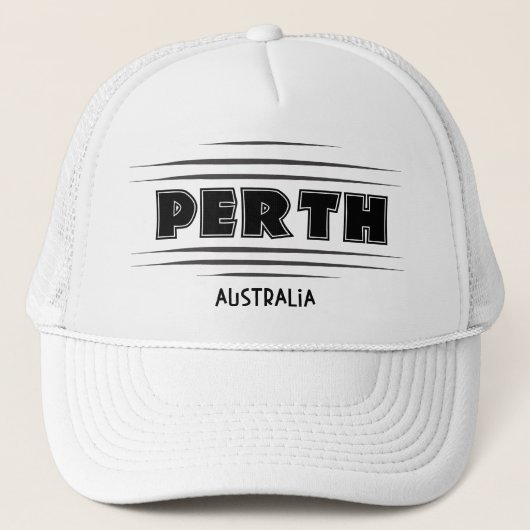 Perth Australia Stad teken trucker hoed Trucker Pet (Voorkant)
