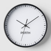 Perth Australia Time Zone Newsroom Style Clock (Voorkant)