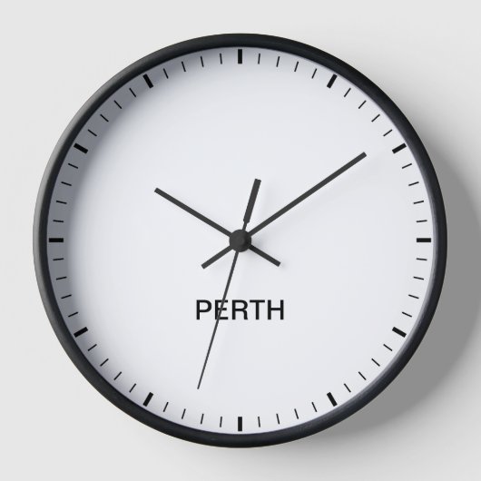 Perth Australia Time Zone Newsroom Style Clock (Voorkant)