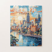Perth Australia Travel Art Vintage Legpuzzel (Verticaal)