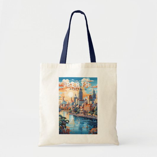 Perth Australia Travel Art Vintage Tote Bag (Voorkant)