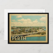 Perth Australia Vintage Travel Briefkaart (Voorkant / Achterkant)