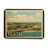 Perth Australia Vintage Travel Magneet (Horizontaal)