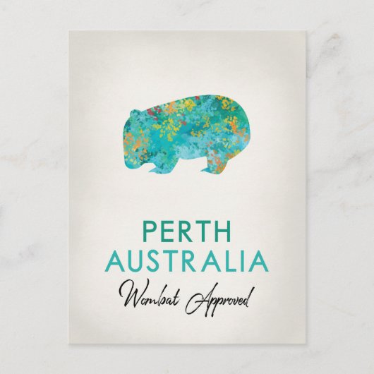 Perth Australia Wombat Briefkaart (Voorkant)