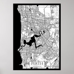 Perth Australië Kaart Poster