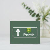 Perth, Australië Road Sign Briefkaart (Staand voorkant)