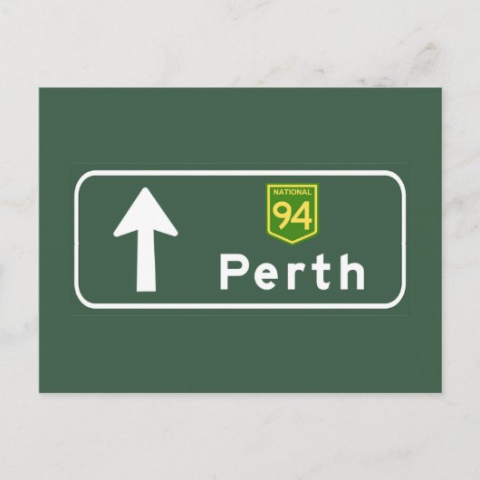 Perth, Australië Road Sign Briefkaart (Voorkant)