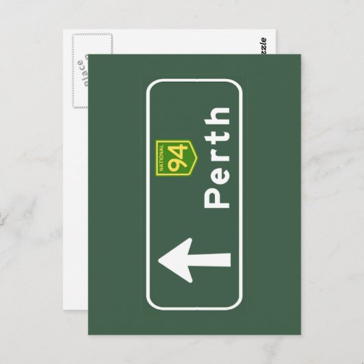 Perth, Australië Road Sign Briefkaart (Voorkant / Achterkant)