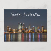 Perth, Australië, Skyline 's nachts Briefkaart (Voorkant)