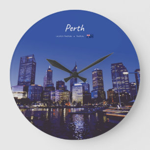 Perth, Australië - Stadsgezicht bij Nacht Grote Klok