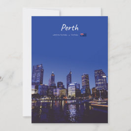 Perth, Australië - Stadsgezicht bij Nacht Kaart
