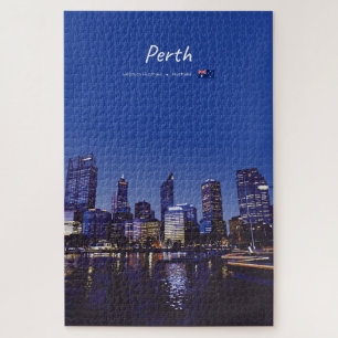 Perth, Australië - Stadsgezicht bij Nacht Legpuzzel
