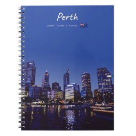 Perth, Australië - Stadsgezicht bij Nacht Notitieboek