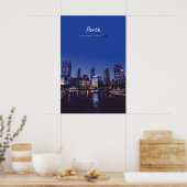 Perth, Australië - Stadsgezicht bij Nacht Poster (Keuken)