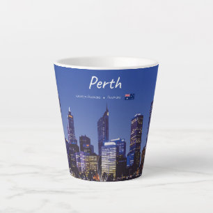 Perth, Australië - Stadsgezicht 's Nachts Klein Latte Mok