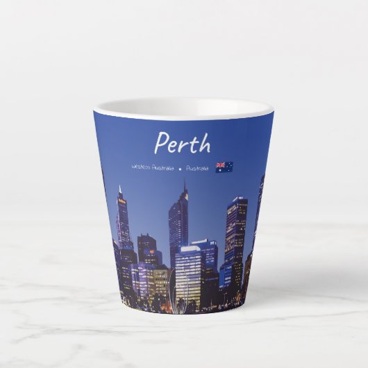 Perth, Australië - Stadsgezicht 's Nachts Klein Latte Mok (Voorkant)