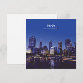 Perth, Australië - Stadsprofiel 's Nachts Kaart (Voorkant / Achterkant)