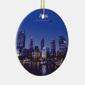 Perth, Australië - Stadsprofiel 's Nachts Keramisch Ornament (Rechts)