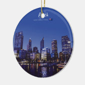 Perth, Australië - Stadsprofiel 's Nachts Keramisch Ornament (Links)