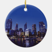 Perth, Australië - Stadsprofiel 's Nachts Keramisch Ornament (Achterkant)