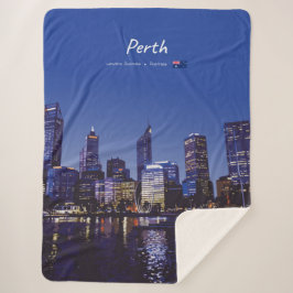 Perth, Australië - Stadsprofiel 's Nachts Sherpa Deken