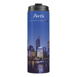 Perth, Australië - Stadsprofiel 's Nachts Thermosbeker