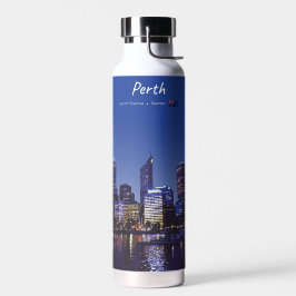 Perth, Australië - Stadsprofiel 's Nachts Waterfles
