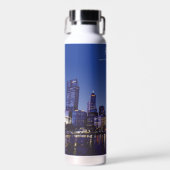 Perth, Australië - Stadsprofiel 's Nachts Waterfles (Voorkant)