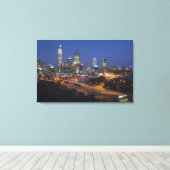 Perth, Australië. Uitzicht op het centrum van Pert Canvas Afdruk (Insitu (Houten vloer))