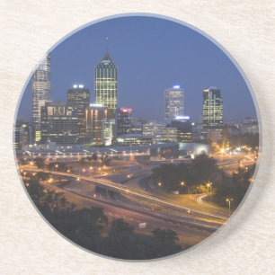 Perth, Australië. Uitzicht op het centrum van Pert Zandsteen Onderzetter