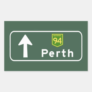 Perth, Australië verkeersbord Rechthoekige Sticker