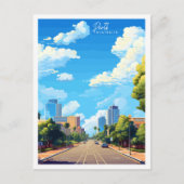 Perth Australië vintage reisillustratie Briefkaart (Voorkant)