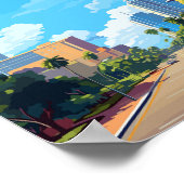 Perth Australië vintage reisillustratie Poster (Hoek)