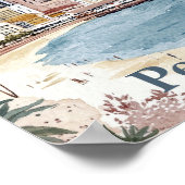 Perth Australië Waterverf Schilderij Reizen Poster (Hoek)