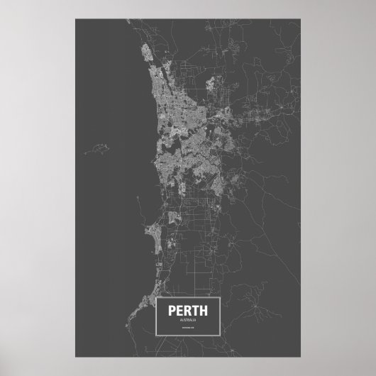 Perth, Australië (zwart wit) Poster (Voorkant)