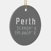Perth breedtegraad lengtegraad keramisch ornament (Rechts)