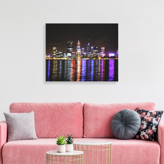 Perth CBD bij nacht Canvas Afdruk (Insitu (Woonkamer))