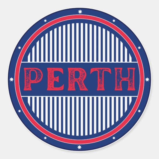 Perth City Pride Embleem – Australische identiteit Ronde Sticker (Voorkant)