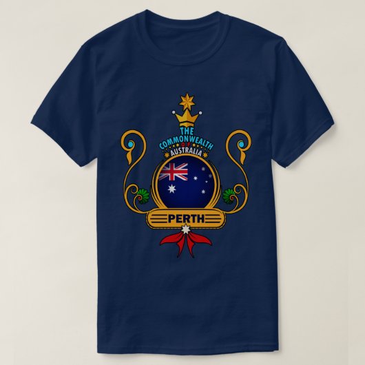 Perth City Pride gouden Australische vlag souvenir T-shirt (Design voorkant)