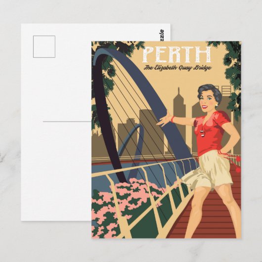 Perth, de Elizabeth Quay Bridge, Australië Briefkaart (Voorkant / Achterkant)