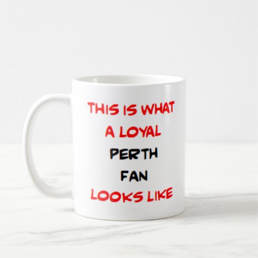 Perth-fan, trouwe koffiemok (Links)