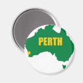 Perth Green en Gold Kaart Magneet (Voorkant / Achterkant)