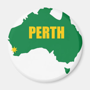 Perth Green en Gold Kaart Magneet