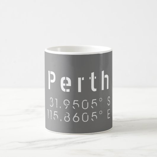 Perth Latitude en Lengtegraad Koffiemok (Center)