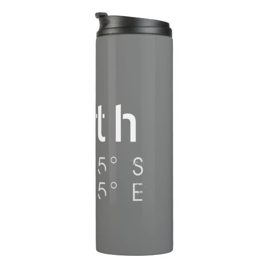 Perth Latitude en Lengtegraad Thermosbeker (Geroteerd rechts)