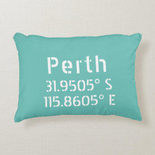 Perth Latitude Lengtegraad Accent Kussen