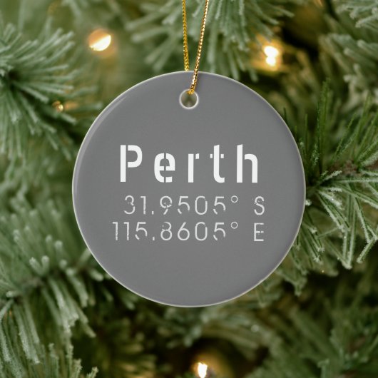 Perth Latitude Lengtegraad Keramisch Ornament (Boom)
