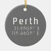 Perth Latitude Lengtegraad Keramisch Ornament (Voorkant)